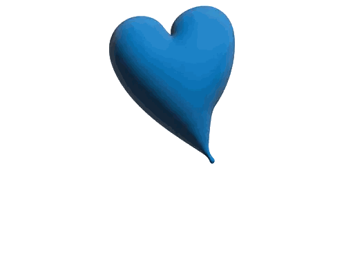 Floating White Background Blue Heart Sticker