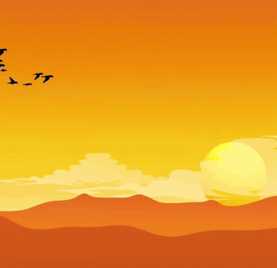 Flock Of Birds Flying At Sunset GIF