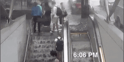 Flood Escalator CCTV Camera Overflowing Water GIF