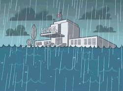 Flood Rain Animated School Cancel Class GIF