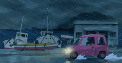 Flood Storm Tsunami Waves Washed Away Anime GIF