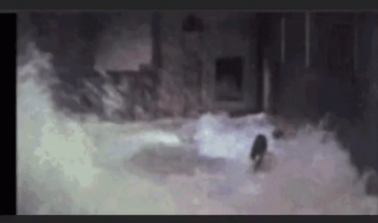 Flooded Underground Sweeping People GIF