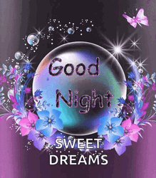 Floral Goodnight Sweet Dreams GIF