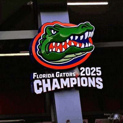 Florida Gators 2025 Champions Sign GIF