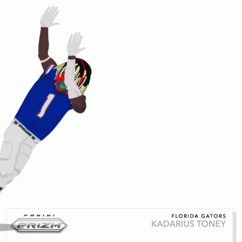 Florida Gators Marius Toney Catching Football In Prism Card GIF