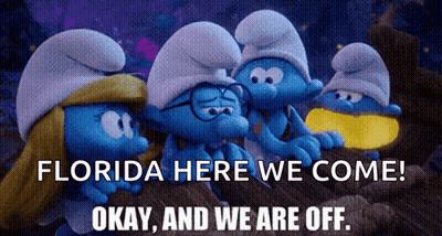 Florida Here We Come Smurfs Poster GIF