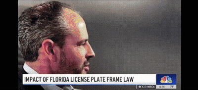 Florida License Plate Frame Law News Report GIF