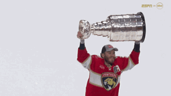 Florida Panthers Matthew Tkachuk Raising Stanley Cup GIF