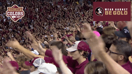 Florida State Fans Doing The Famous Hand Chopping GIF