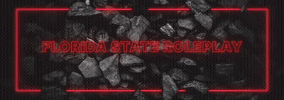 Florida State Roleplay Is Written In Red Neon Letters On A Black Background GIF