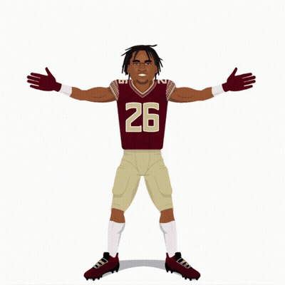 Florida State Seminoles Asante Samuel Jr Stands With His Arms Outstretched On A Prism Card GIF