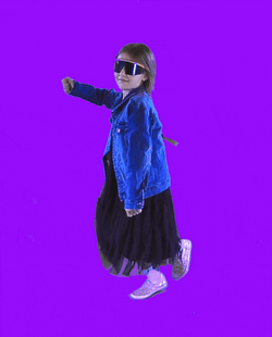 Floss Dancing Kid Purple Screen GIF