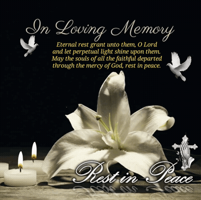 Flower And Candles In Loving Memory Rest In Peace GIF