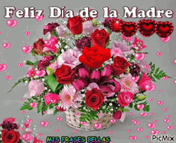 Flower Basket Feliz Dia De Las Madres Amiga