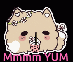 Flower Bubble Boba Tea GIF