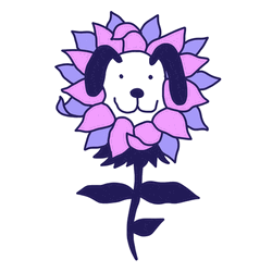 Flower Dog Funny Cartoon GIF