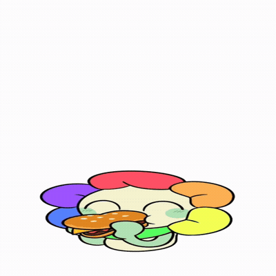 Flower Eating Cheeseburger GIF