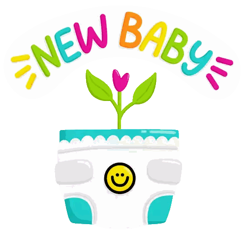 Flower Growing Out Of Diaper Sticker