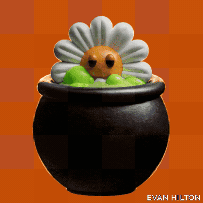 Flower In Cauldron With Evan Hilton GIF