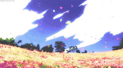 Flower Meadow Anime Scenery GIF