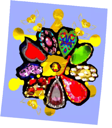 Flower Painting With Hearts And Stones Sticker