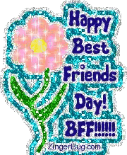 Flower Saying Happy Best Friends Day BFF Sticker