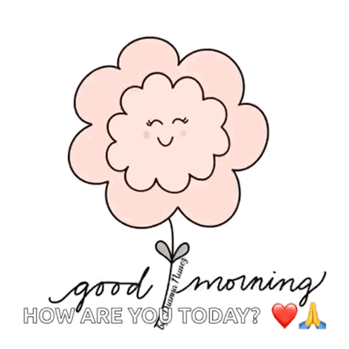 Flower With Face Saying Good Morning GIF