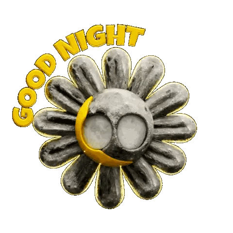 Flower With Good Night Text Sticker