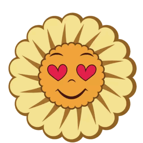 Flower With Heart Shaped Eyes Sticker