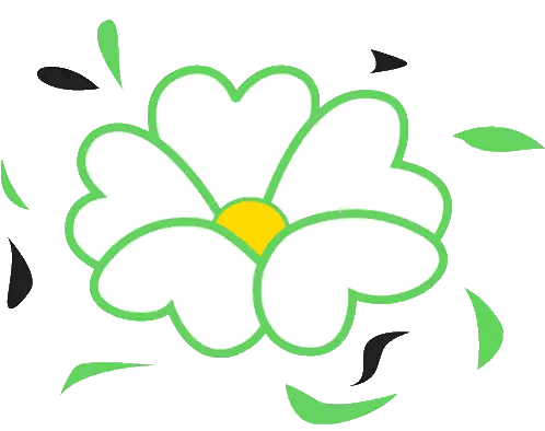 Flower With Leaves Sticker