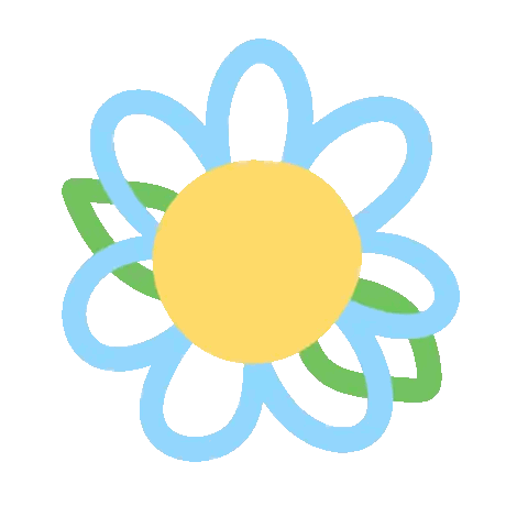 Flower Yellow Center Blue Petals Sticker