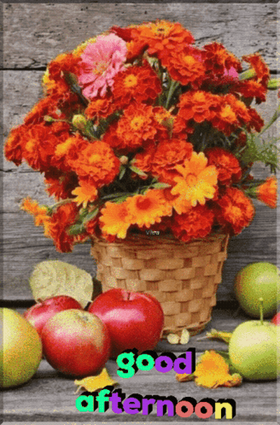 Flowers And Apples Good Afternoon GIF