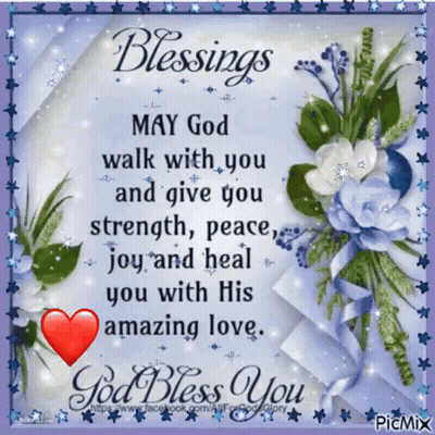 Flowers With Blessings May God Walk With You GIF