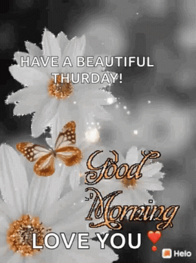 Flowers With Butterflies Have A Beautiful Thursday Good Morning Love You GIF