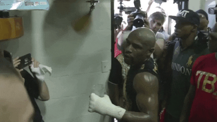 Floyd Mayweather Hitting Small Punching Bag GIF