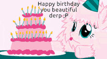 Fluff Puff And Her Cake Happy Birthday To You GIF