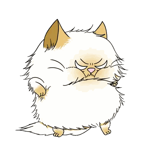 Fluffy Cat With Angry Expression Sticker
