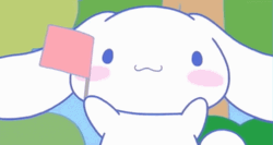 Fluffy Cinnamoroll Waving Flag  GIF