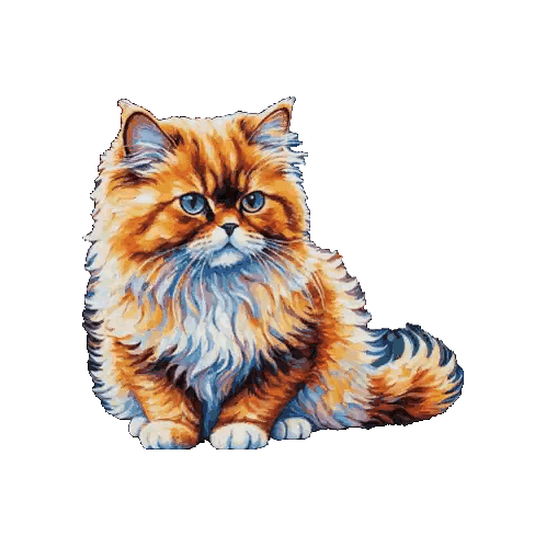 Fluffy Orange Cat With Blue Eyes Sticker