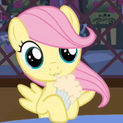 Fluttershy Enjoying Her Drink GIF