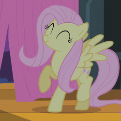 Fluttershy Happy Stomping GIF