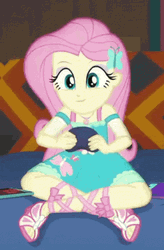 Fluttershy Playing Computer Game GIF