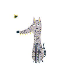 Fly Circling Dog Nose Illustration GIF