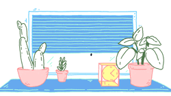 Fly Circling Plants Animation GIF