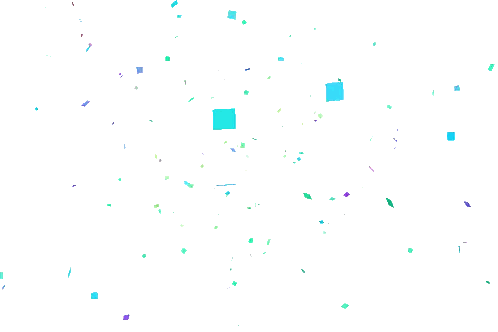 Flying Blue And Green Squares Sticker