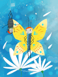 Flying Butterfly Spring Spider GIF