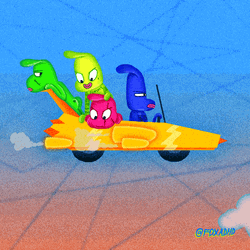 Flying Car Carrying Rainbow Friends GIF