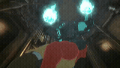 Flying Cartoon Dragon With Glowing Eyes GIF