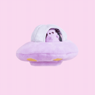 Flying Cat In UFO GIF