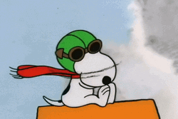 Flying Clouds Peanuts Snoopy Thanksgiving GIF